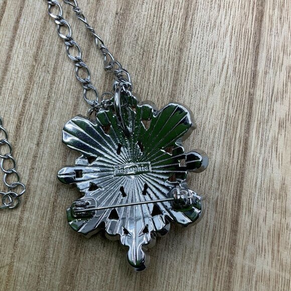 Lia Sophia Pink & Peach Rhinestone Enamel Pendant or Brooch Pin - Picture 4 of 7